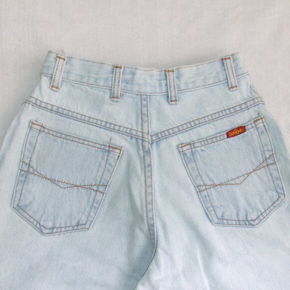 Vintage 80's bonjour Light Wash Denim Blue Jeans 7 / 8 Petite High Rise 5-Pocket - Picture 7 of 7